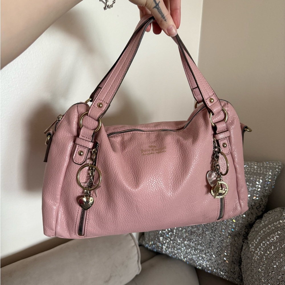 Juicy Couture Pink Shoulder Bag with Charm Accents